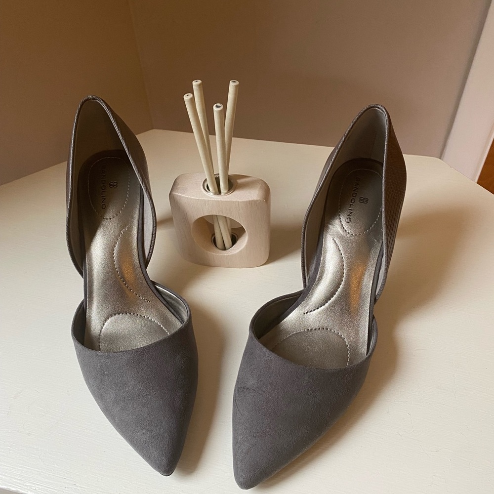 Bandolino Womens Grenow Pointed Toe D-orsay Pumps, Grey, Size 7M
